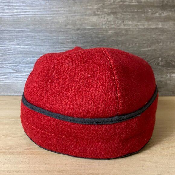 Vintage Wool Hat S/M Red Insulated Ear Flap Winter Outdoors - Picture 5 of 9